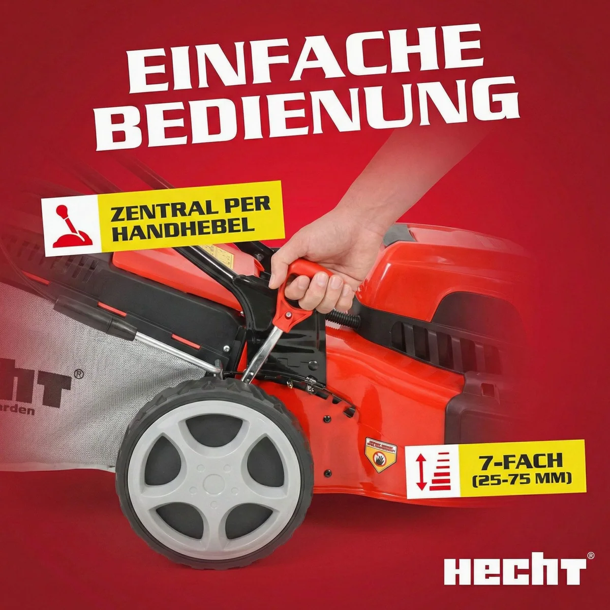 Hecht 5484 SXE Benzin-Rasenmäher, Elektrostart, 4-Gang-Antrieb, 46 cm Schnittbreite 5