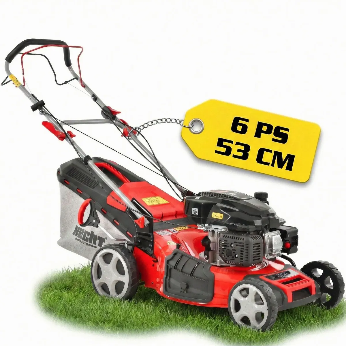 Hecht 554 SX Benzin-Rasenmäher, 53 cm Schnittbreite, Radantrieb, 6 PS