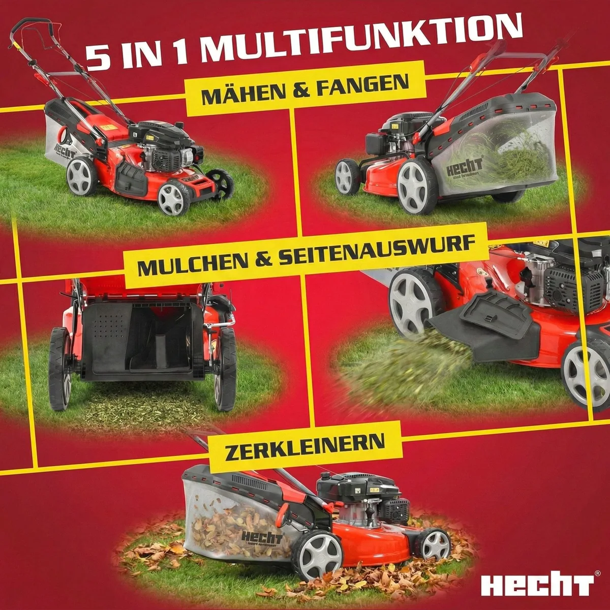 Hecht 554 SX Benzin-Rasenmäher, 53 cm Schnittbreite, Radantrieb, 6 PS 3