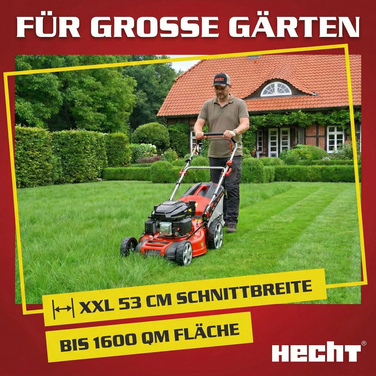 Hecht 554 SX Benzin-Rasenmäher, 53 cm Schnittbreite, Radantrieb, 6 PS 4