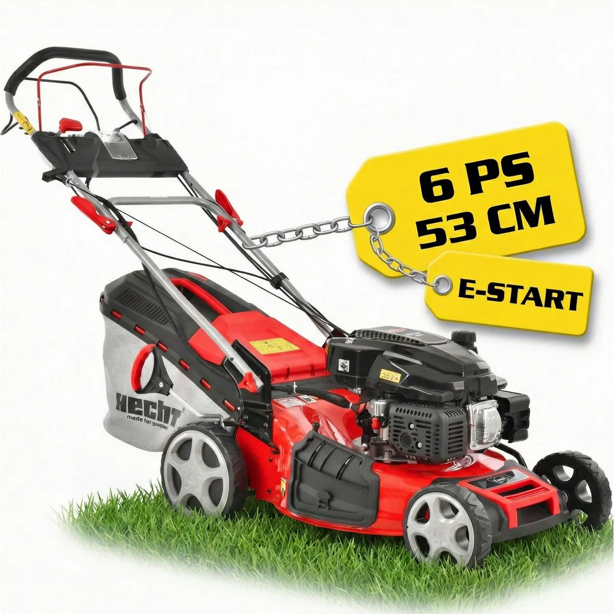 Hecht 554 SXE Benzin-Rasenmäher, 53 cm Schnittbreite, Elektrostart, Radantrieb