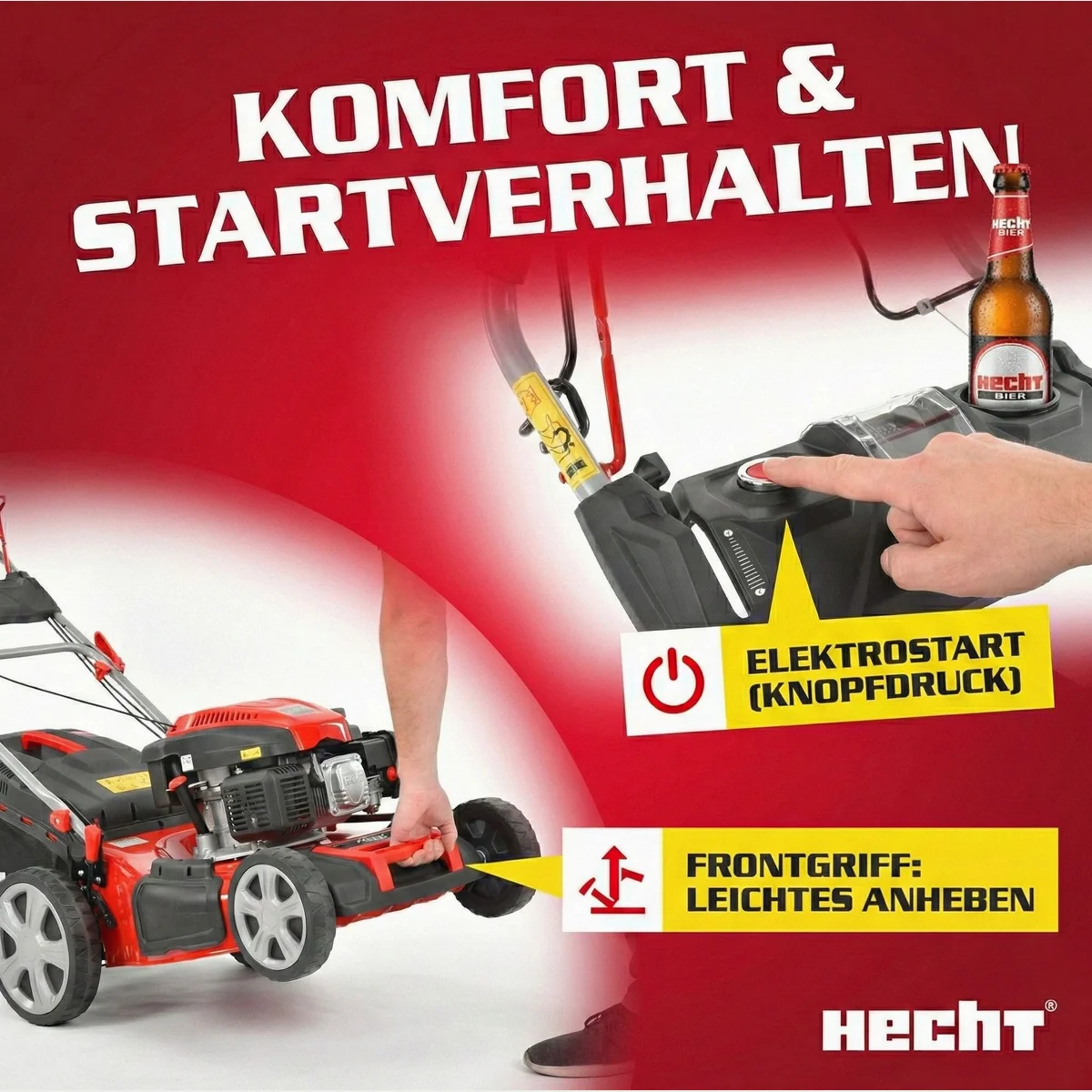 Hecht 554 SXE Benzin-Rasenmäher, 53 cm Schnittbreite, Elektrostart, Radantrieb 5