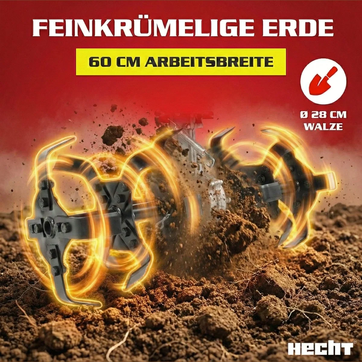 Hecht 747 Benzin-Gartenhacke, 173 cm³, 4,08 PS, 60 cm Arbeitsbreite 2
