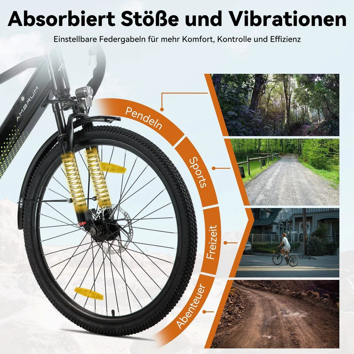 HILAND E-Bike 26" Elektro-Citybike, 250W Motor, 10,4Ah Akku, Gepäckträger 4