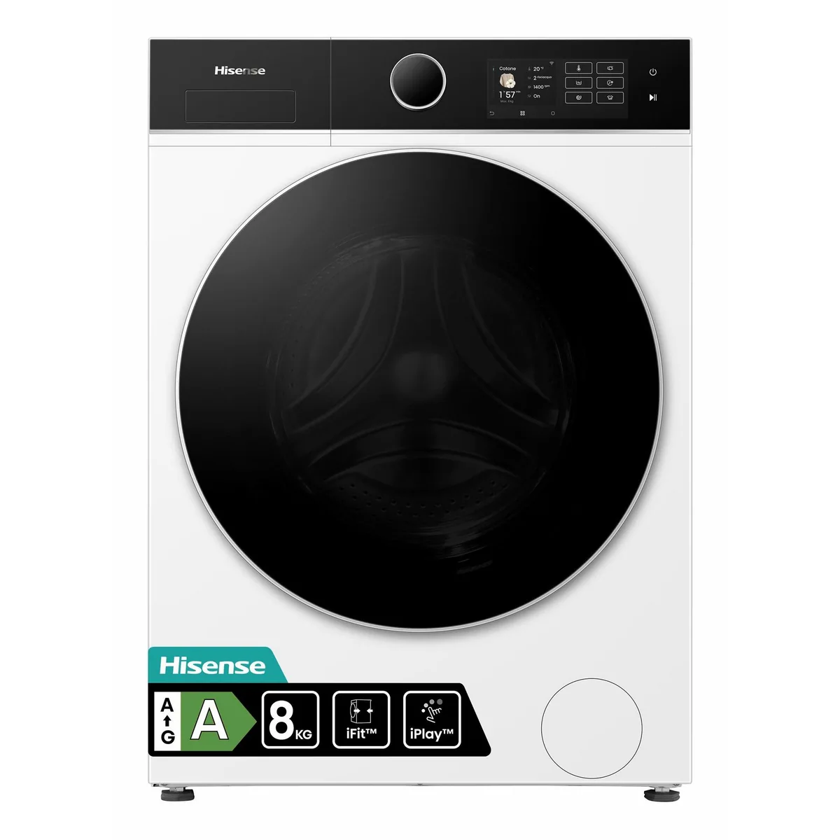 Hisense WF5I8043BWF Waschmaschine, 8 kg, 1400 U/min, Dampffunktion
