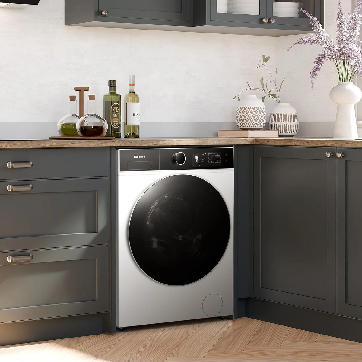 Hisense WF5I8043BWF Waschmaschine, 8 kg, 1400 U/min, Dampffunktion 5