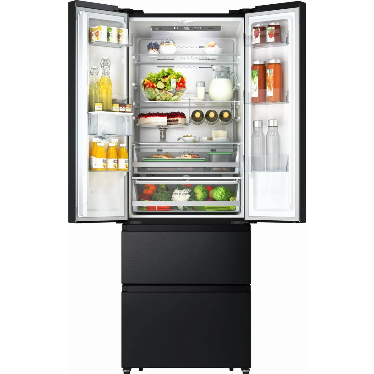 Hisense RF632N4WFE French Door Kühlschrank, No Frost, 336 l Kühlvolumen, LED-Beleuchtung 4