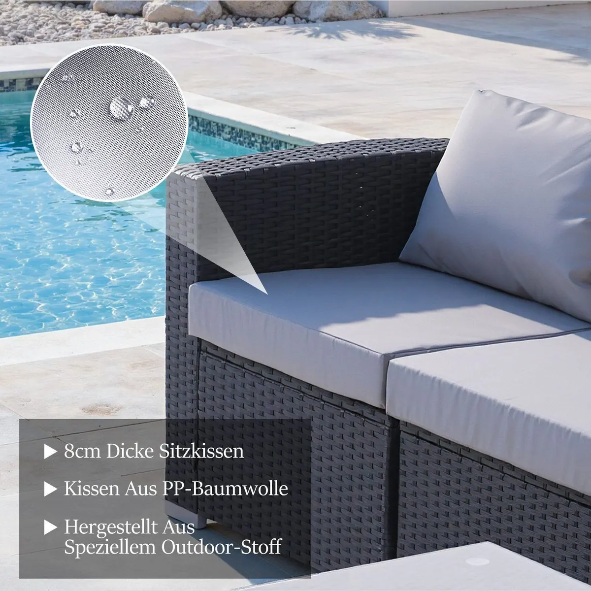 HOMAVO Gartenlounge-Set, 7-teilig, Komfortabel & Wetterfest 3