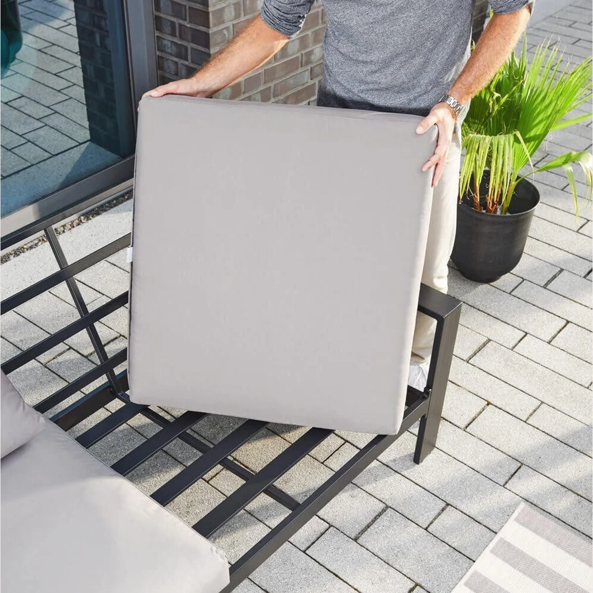 Home Deluxe Gartenlounge-Set RIO, robuste WPS-Tischplatte, pflegeleicht, modern — ideal für Outdoor 4