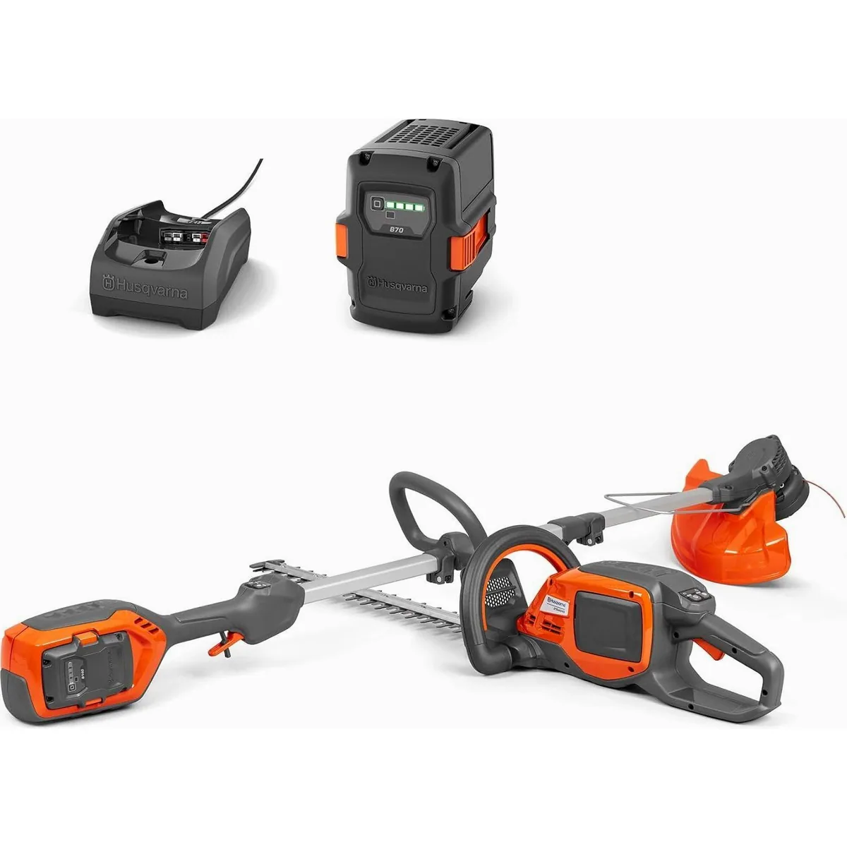 Husqvarna 215iL Akku-Rasentrimmer Set, inkl. 40-B70 Akku & 40-C80 Ladegerät, leise & leistungsstark