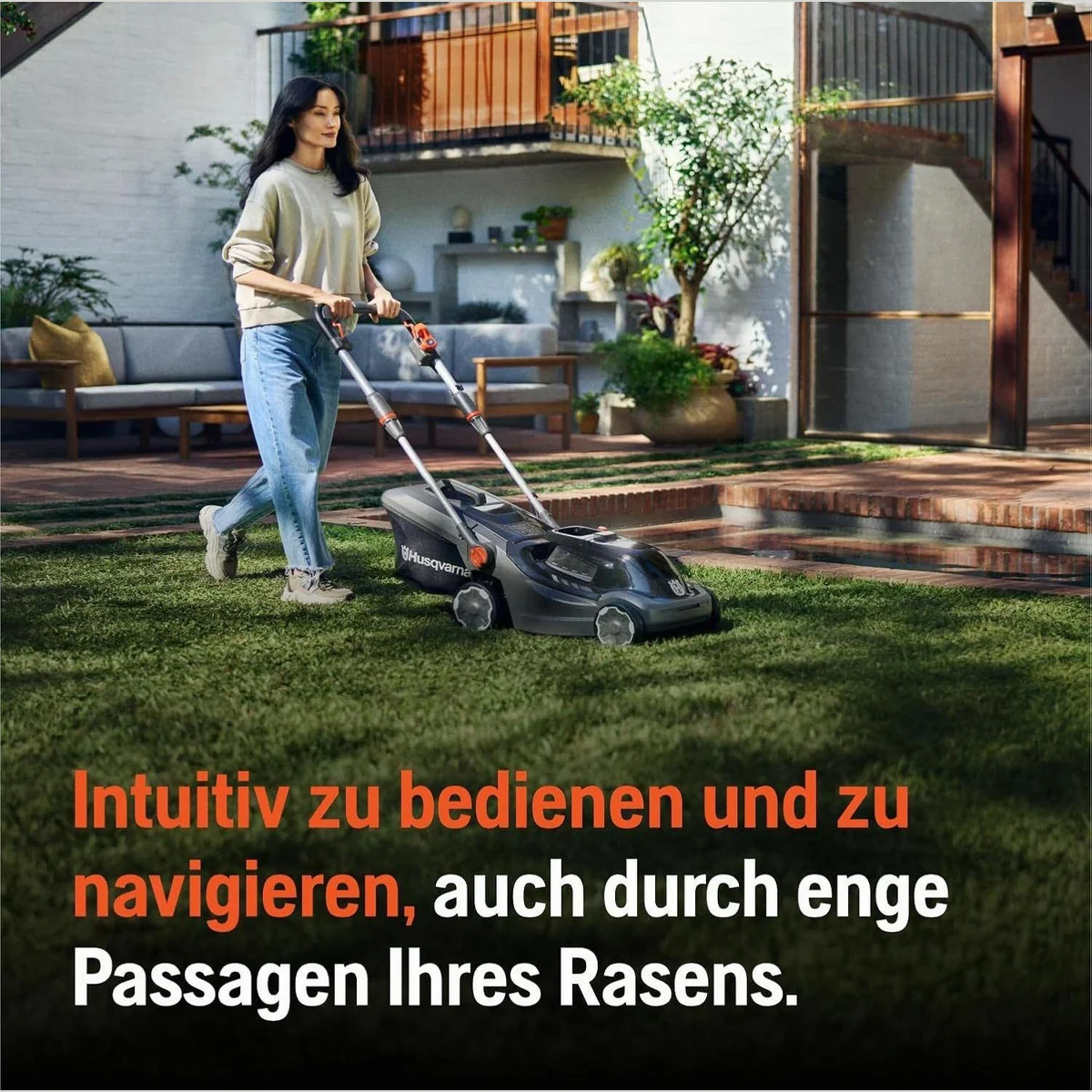 Husqvarna Aspire LC34-P4A Akkurasenmäher, 34 cm Schnittbreite, 500 m² Rasenfläche, 30 l Fangkorb 3
