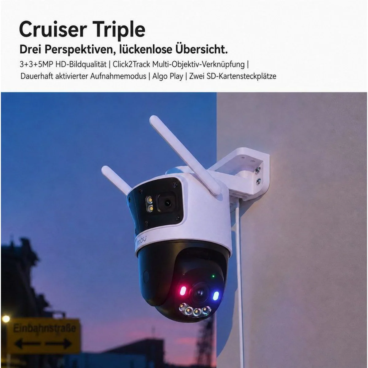 Imou Cruiser Triple 11MP Überwachungskamera, 360° PT-Funktion, Nachtsicht, Wetterfest 2