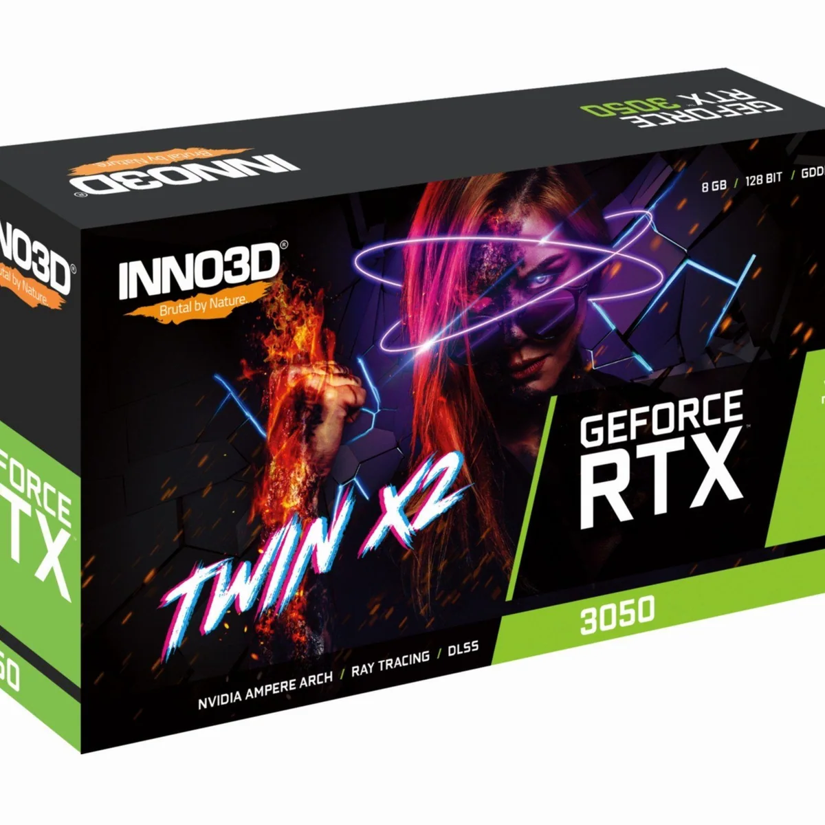Inno3D GeForce RTX 3050 Twin X2 Grafikkarte, leistungsstark, energieeffizient, kompakte Bauweise 2