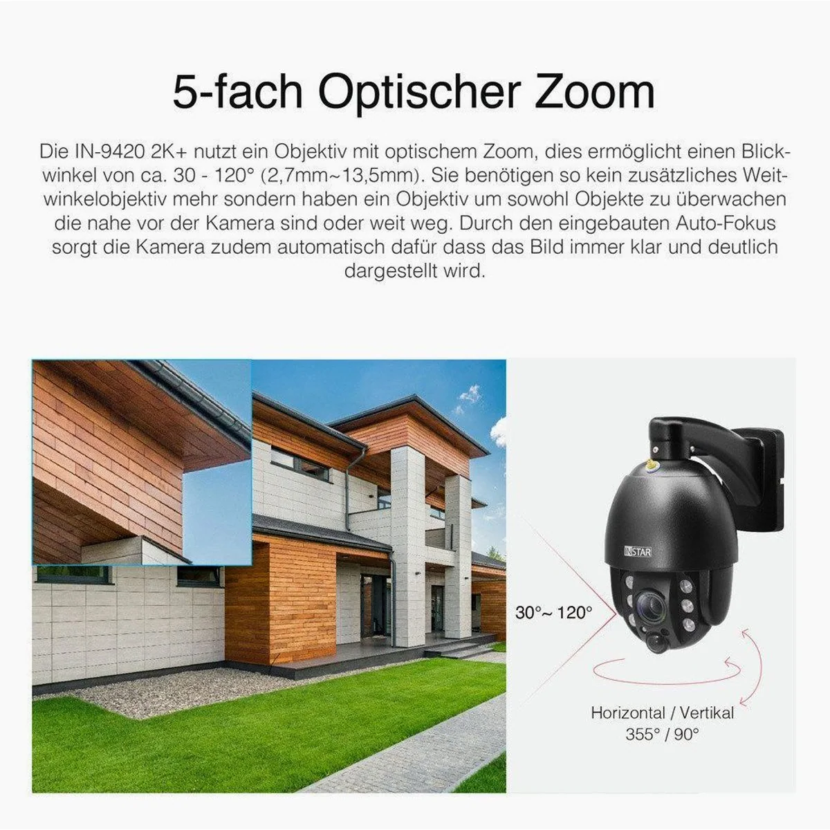 Instar IN-9420 Überwachungskamera, 2K+ Auflösung, AI-Objekterkennung, IP66 wettergeschützt 4