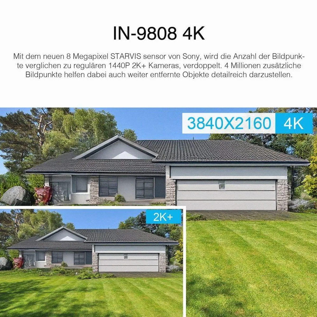Instar IN-9808 4K Überwachungskamera, intelligente KI-Überwachung, 2x2 MIMO WLAN 2