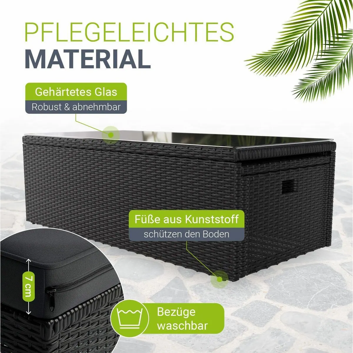 Juskys Gartenlounge-Set Salou, 6-tlg, wetterfest, für 6 Personen, mit Kissen 5