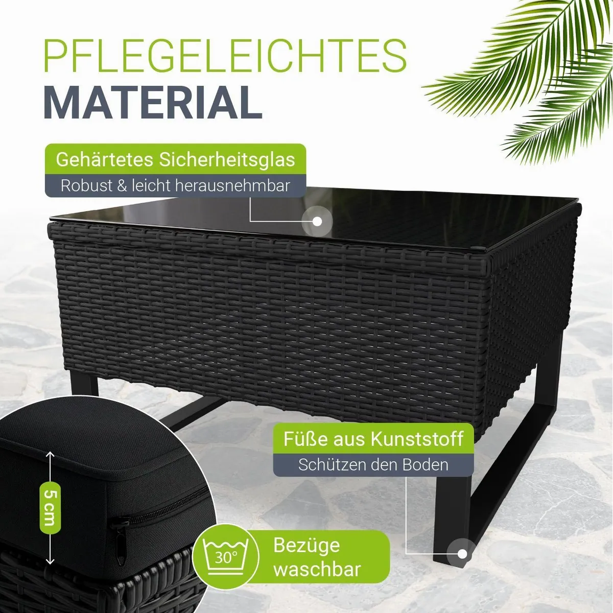 Juskys Gartenlounge-Set Santorini, wetterfest, modular, inklusive Auflagenbox 3