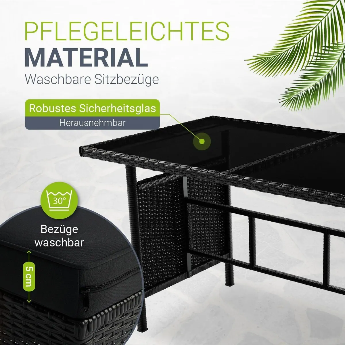Juskys Manacor Gartenlounge-Set, modernes Polyrattan, für bis zu 8 Personen 3