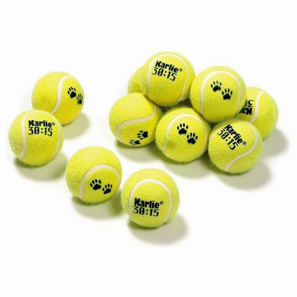 Karlie Tierball Hundespielzeug, 12er Set mit Pfötchendruck, langlebig und vielseitig