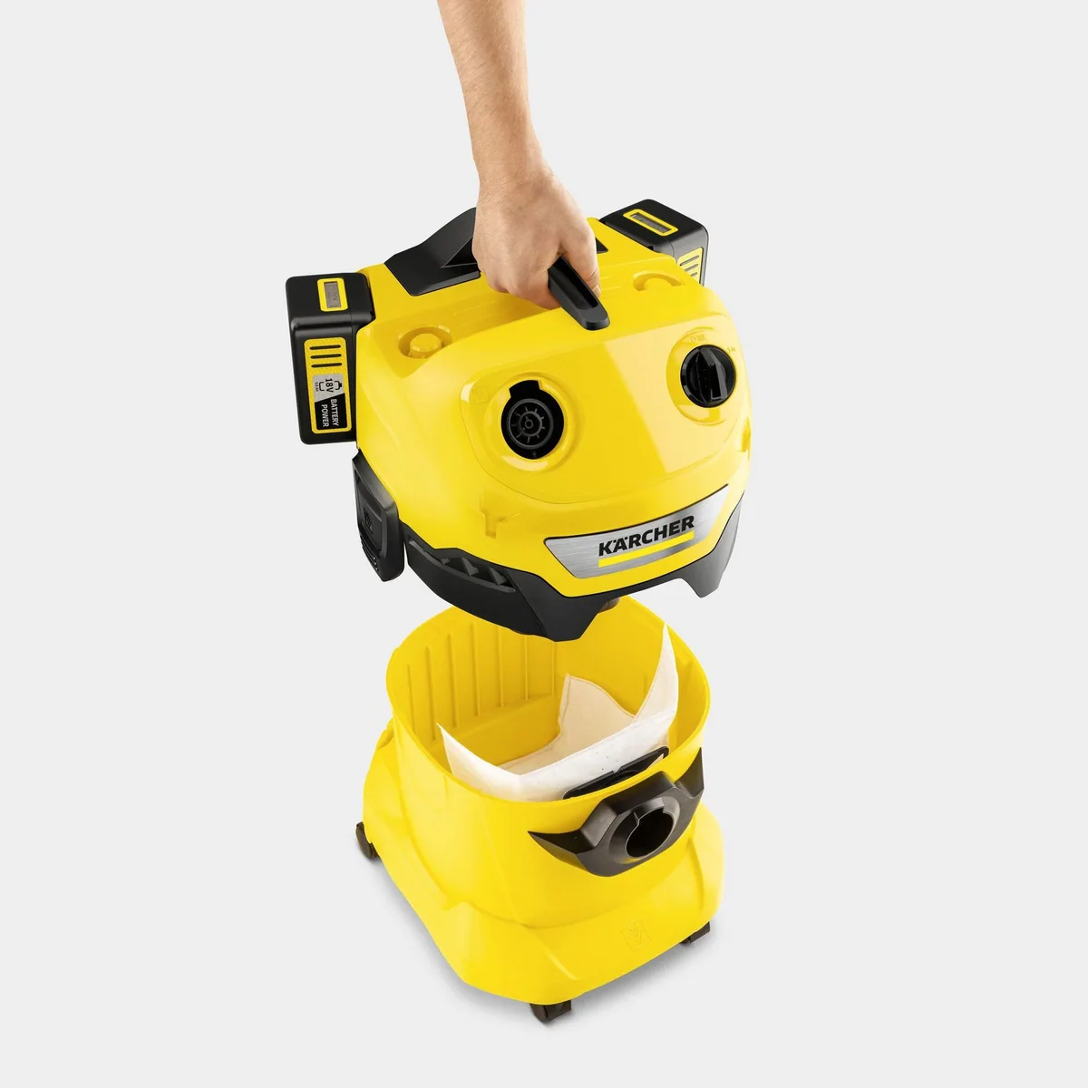 Kärcher WD 4-18 Dual Battery Set, leistungsstarker 36-V-Motor, 20 l Kunststoffbehälter, inkl. 2 Akkus 2