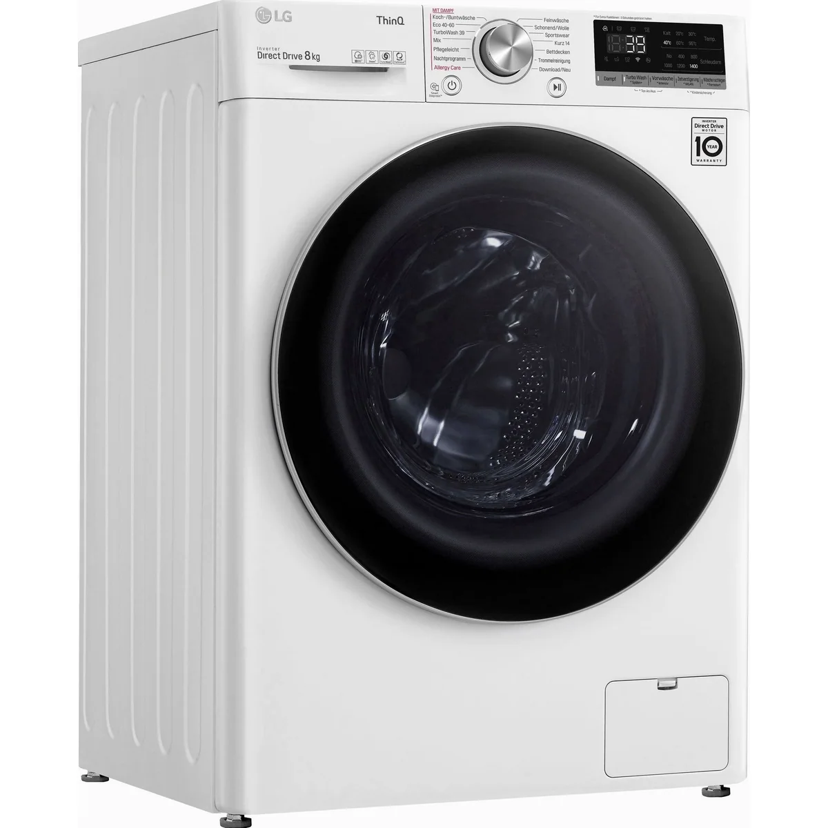 LG F4WV708P1E Waschmaschine, 8 kg, 1400 U/min, TurboWash für schnelles Waschen