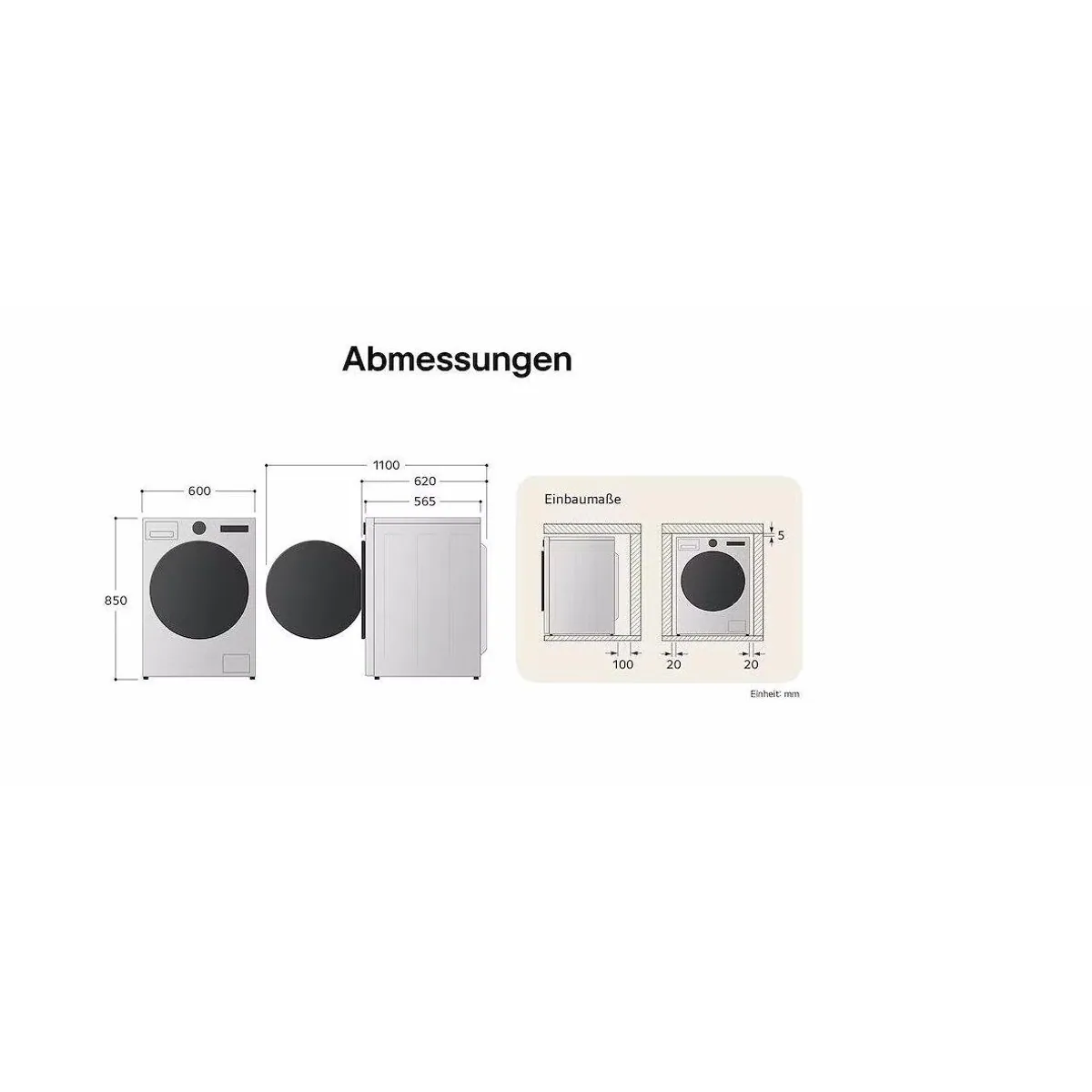 LG F4W11A Frontlader Waschmaschine, 11 kg Kapazität, 1400 U/min Schleuderdrehzahl 4