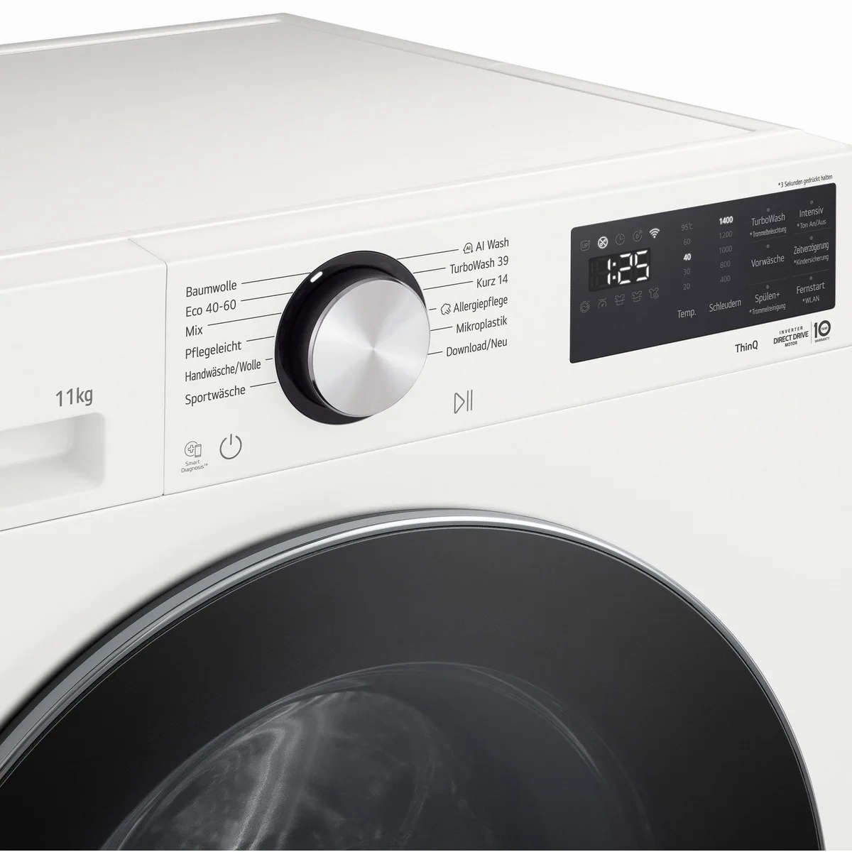 LG Waschmaschine Serie X7 F4WX7012, 11 kg Kapazität, 1400 U/min Schleuderdrehzahl 5
