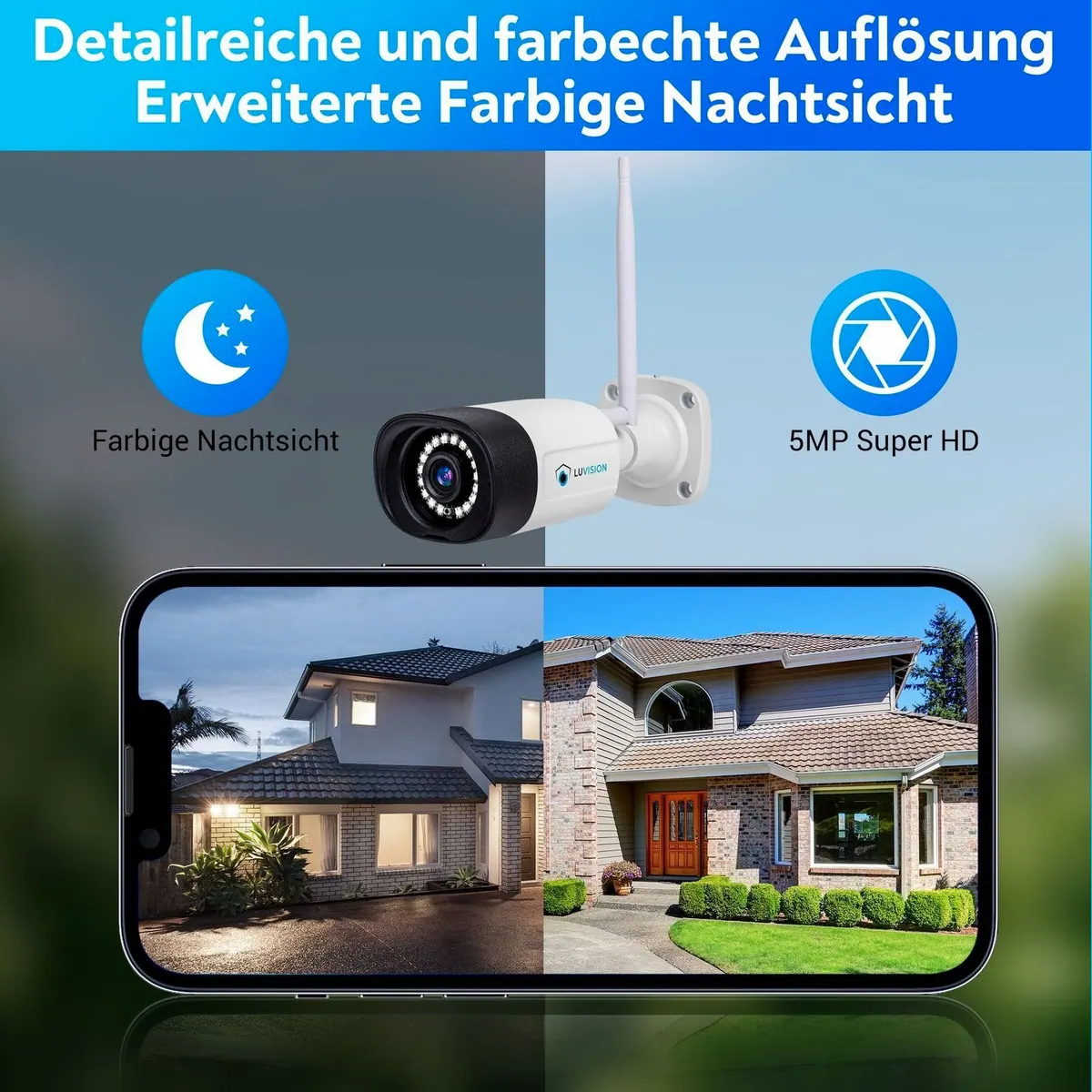 LUVISION K8508-W Überwachungssystem, 5MP Kameras, 10 Kanal NVR, KI Personenerkennung 2