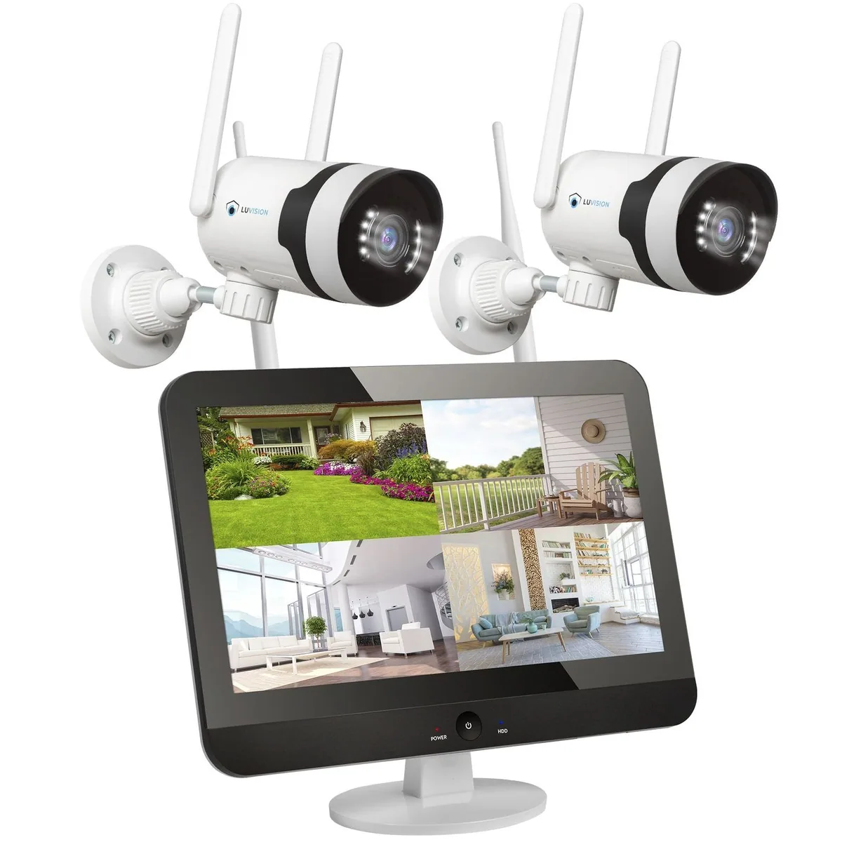 LUVISION K8508-MW Überwachungssystem, 5MP Kamera, 12,5" Monitor, KI Bewegungsverfolgung