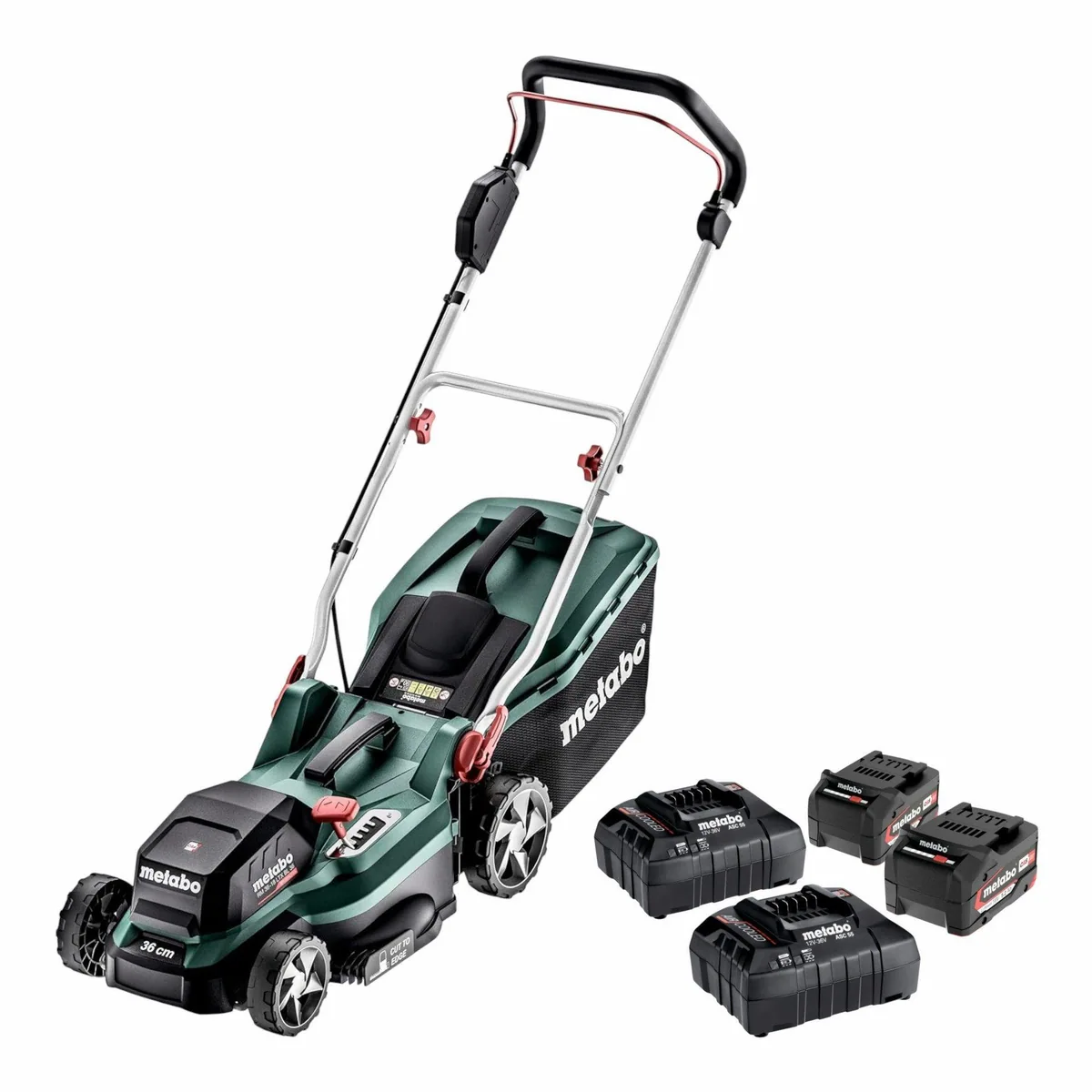 Metabo RM 36-18 LTX BL 36, kompakter Akku Rasenmäher, 36 cm Schnittbreite, 5 Schnitthöhen