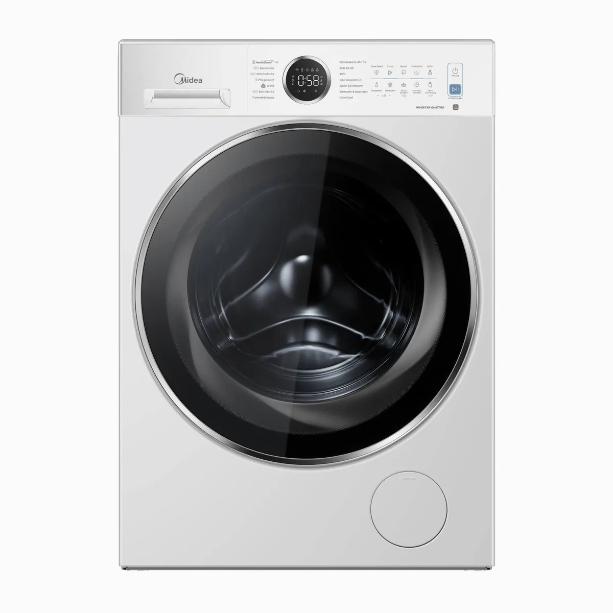 Midea MF25EW100WBA30 Waschmaschine, 10 kg, leiser Invertermotor, Nachlegefunktion