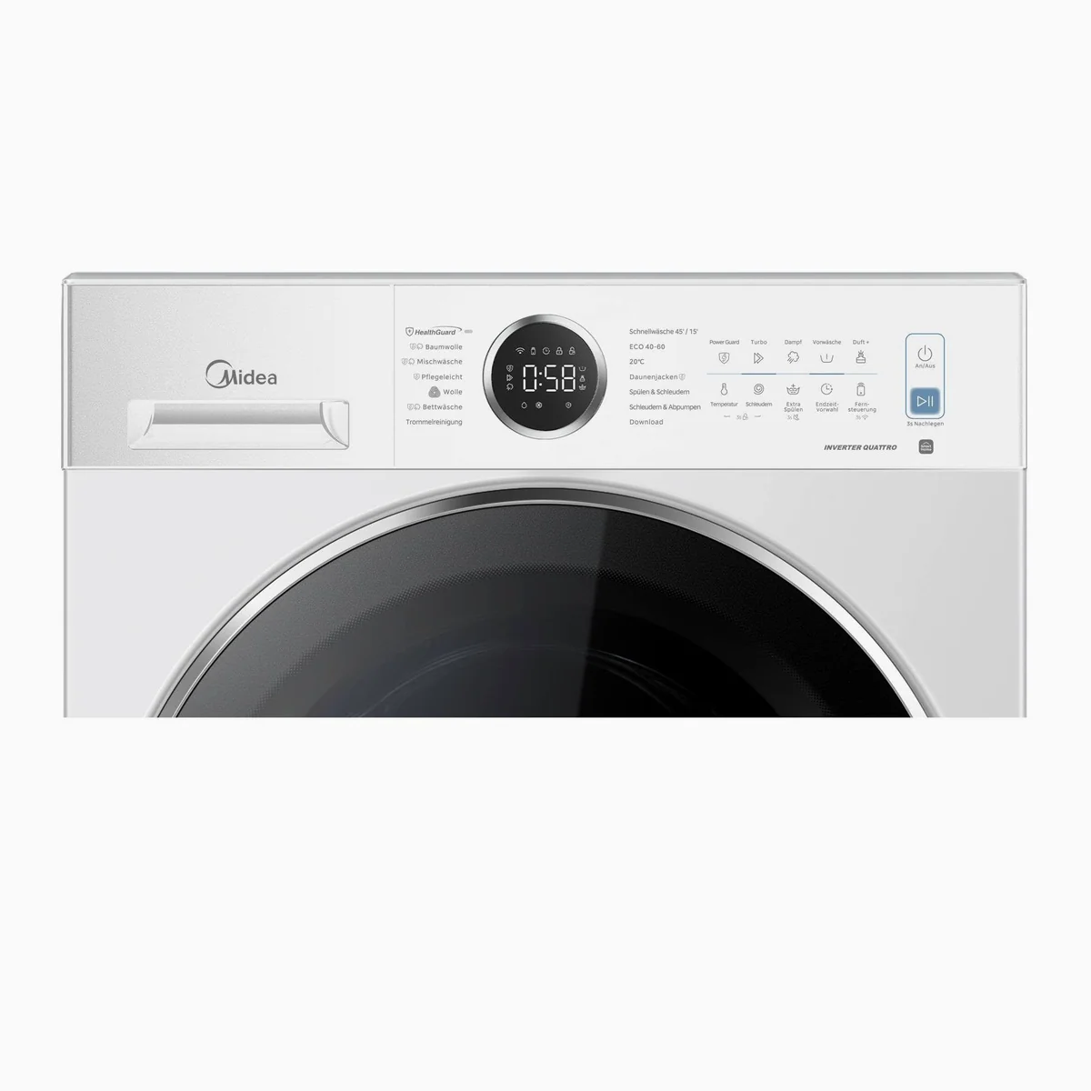 Midea MF25EW100WBA30 Waschmaschine, 10 kg, leiser Invertermotor, Nachlegefunktion 4
