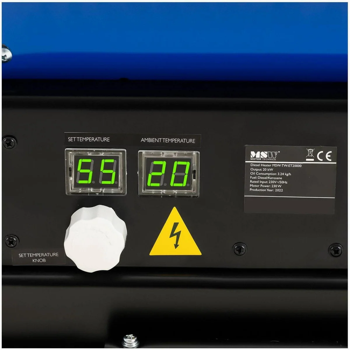 MSW Diesel Heizkanone, 20000 W Heizleistung, 20 l Tank — mobil, sicher, effizient 4