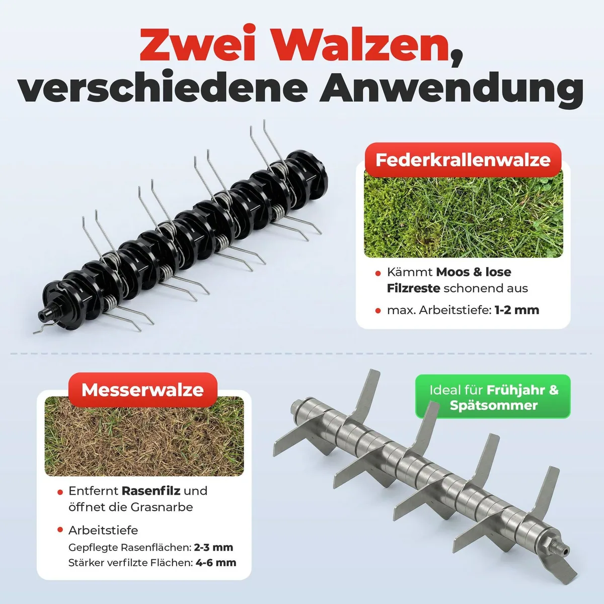 Onbest Benzin-Vertikutierer S4544, 4-Takt-Motor, 2-in-1-Funktion, 44 cm Arbeitsbreite 3