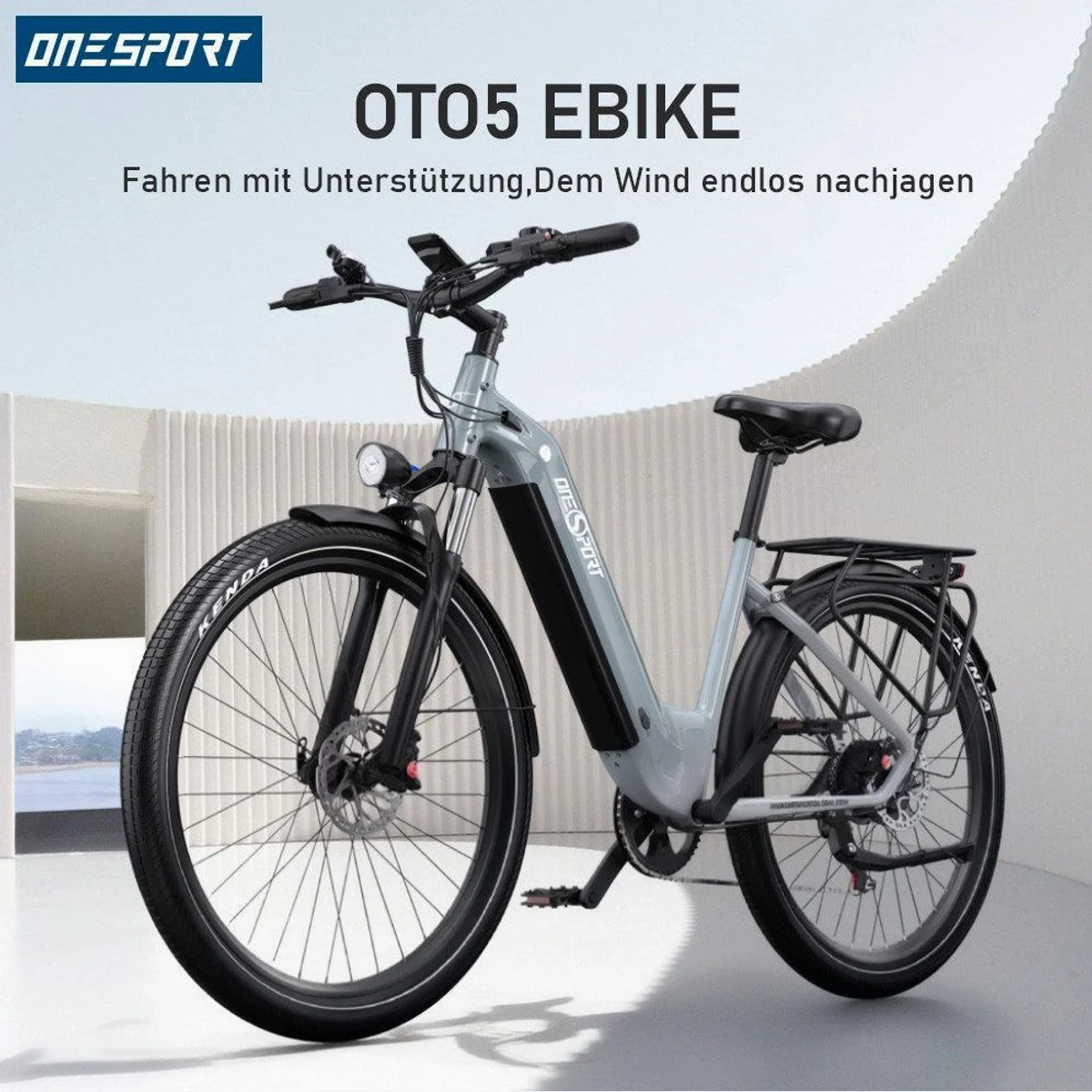 Onesport E-Bike Cityrad, 120 km Reichweite, 250 W Motor, 7-Gang Shimano 3