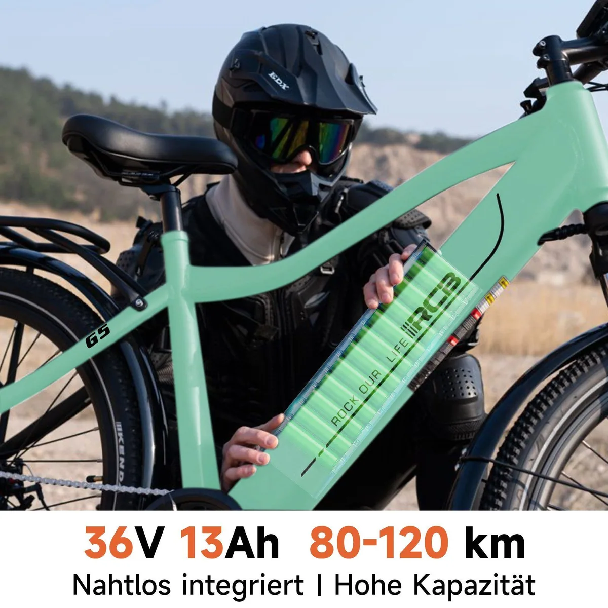 RCB E-Bike Pedelec G5, kraftvoller Motor, 7-Gang-Schaltung, integrierter Akku — max. 100 km Reichweite 2