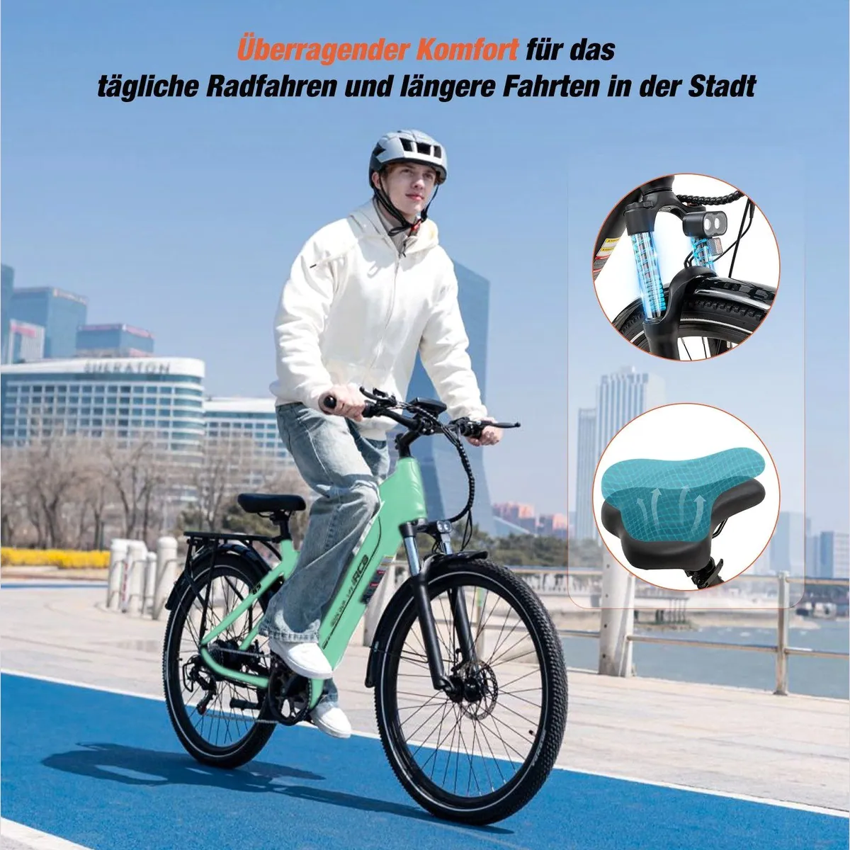 RCB E-Bike Pedelec G5, kraftvoller Motor, 7-Gang-Schaltung, integrierter Akku — max. 100 km Reichweite 4