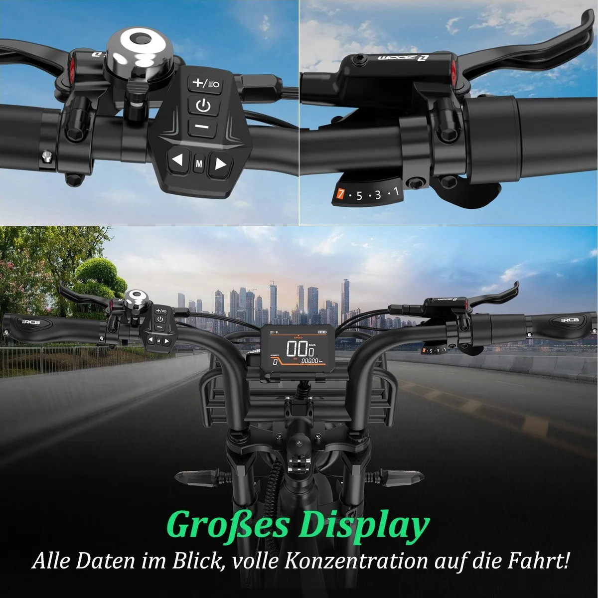 RCB E-Bike Pedelec G19, 1365W Leistung, 180 km Reichweite, APP-Steuerung 5