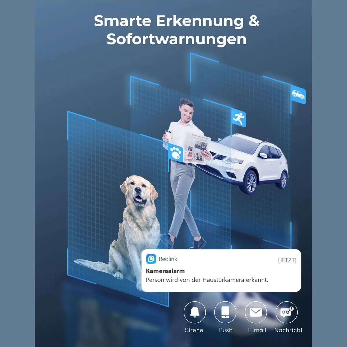 Reolink Überwachungskamera 4K WLAN System, Ultraklare 4K Qualität, Smart-Erkennung, 12-Kanal NVR mit 2TB HDD 2