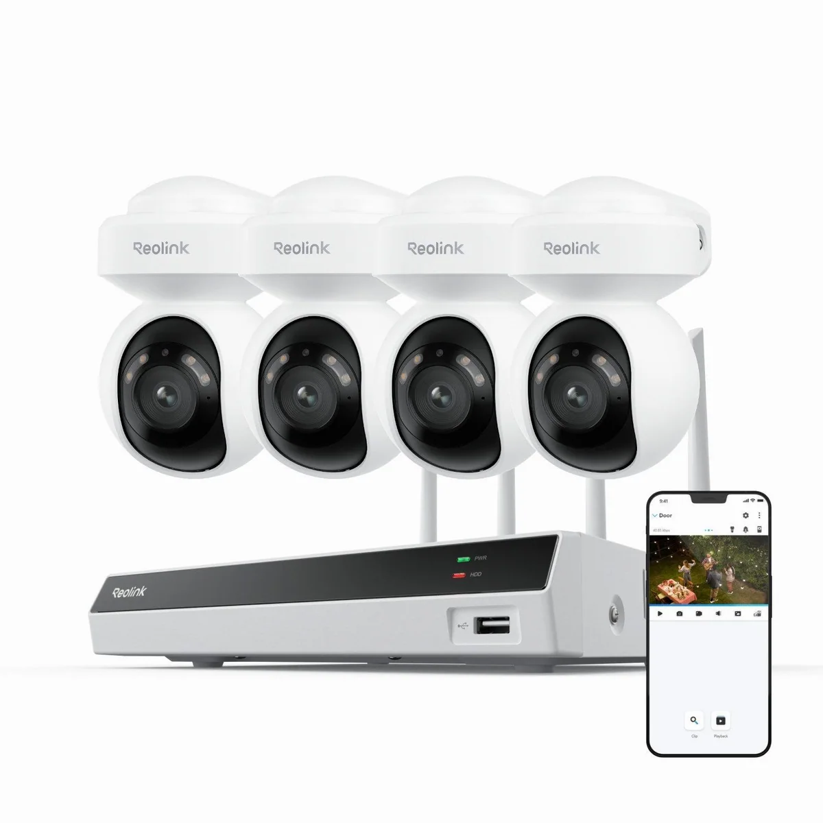 Reolink 4K PoE PT Überwachungskamera, 360° Auto-Tracking, 8-Kanal NVR mit 2TB HDD