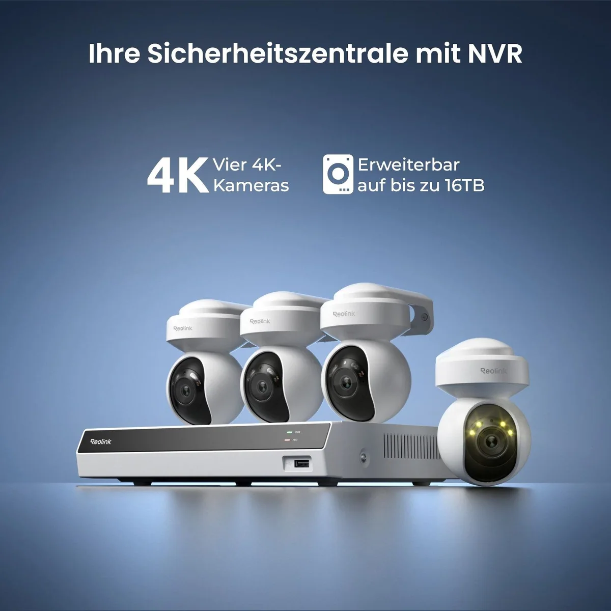Reolink 4K PoE PT Überwachungskamera, 360° Auto-Tracking, 8-Kanal NVR mit 2TB HDD 2