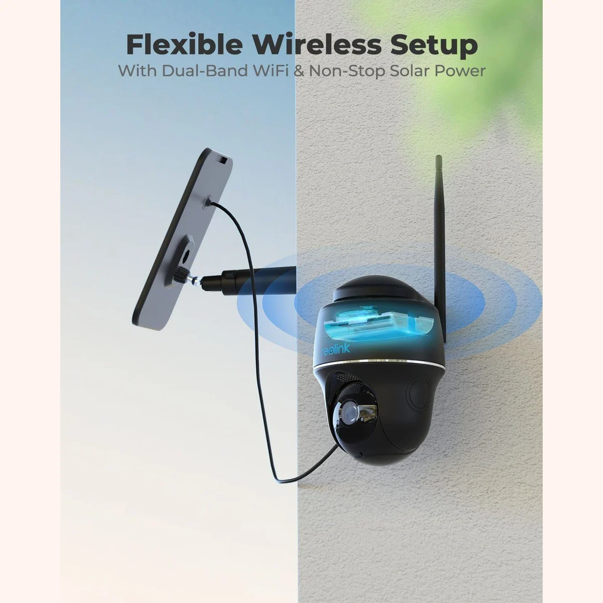 Reolink Argus PT Pro Überwachungskamera, kabellos, Solar betrieben, 2K HD Auflösung, 2-Wege-Audio 4