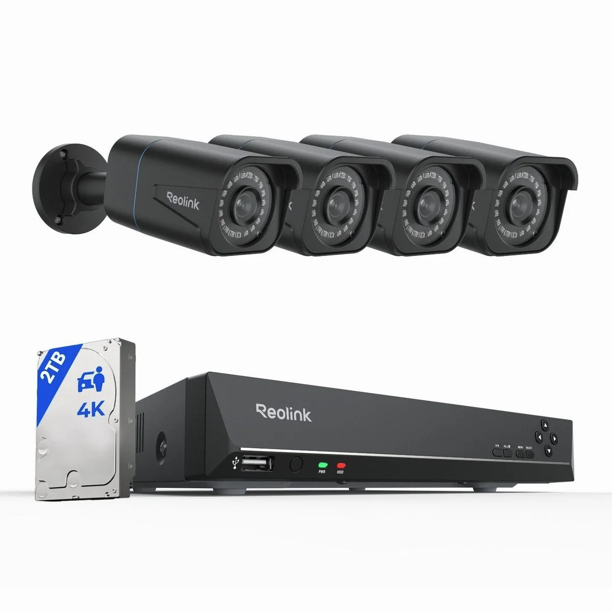 Reolink RLK8-810B4-A Überwachungskamera Set, 4K Auflösung, PoE-Technologie, 2TB HDD