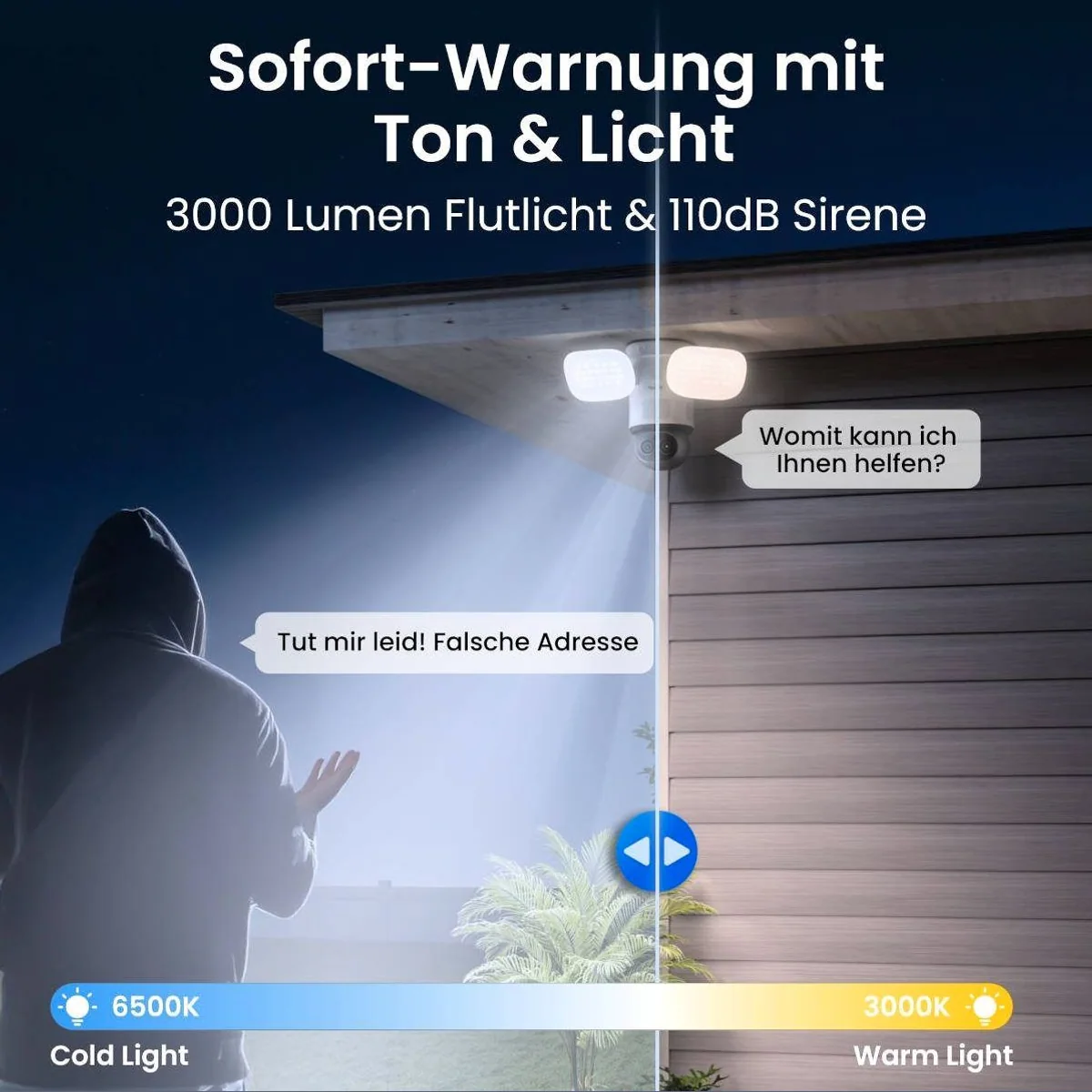 Reolink F850W Flutlichtkamera, 4K Auflösung, 360° Auto-Tracking 3