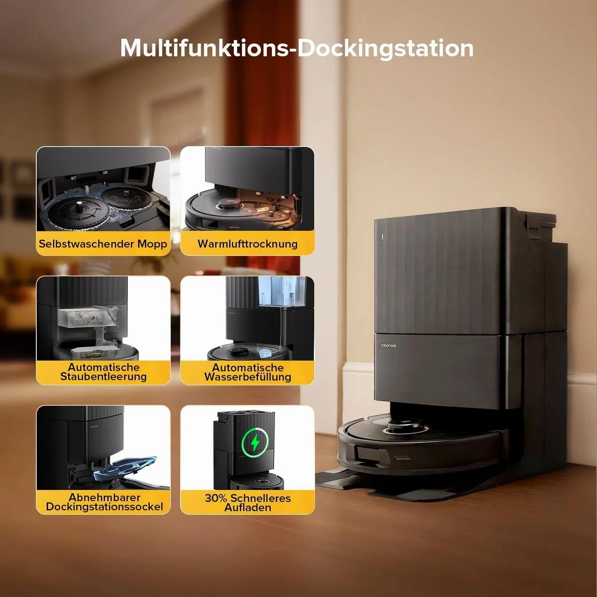 Roborock Qrevo S5V Saugroboter, 12000Pa Saugkraft, Multifunktions-Dock, PreciSense-LiDAR-Navigation 2