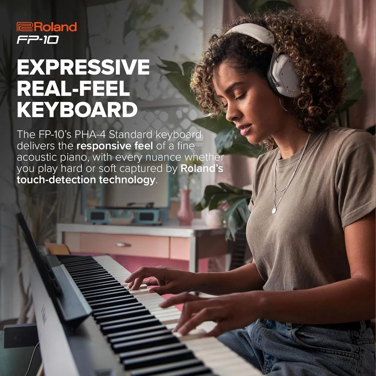 Roland FP-10 Digital Piano, hochwertige PHA-4 Tastatur, Bluetooth-Funktion, tragbares Design 5