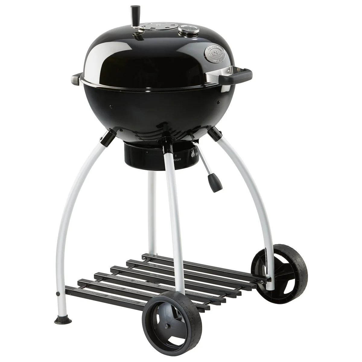 Rösle Holzkohle Kugelgrill No.1 Sport F50, 50 cm Durchmesser, praktisches Deckelscharnier, großes Thermometer