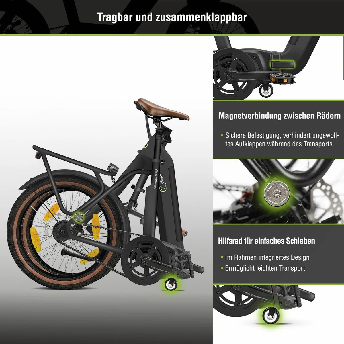 SachsenRAD E-Bike Faltrad F3R Centro, klappbar, kraftvoll, wartungsarm 5