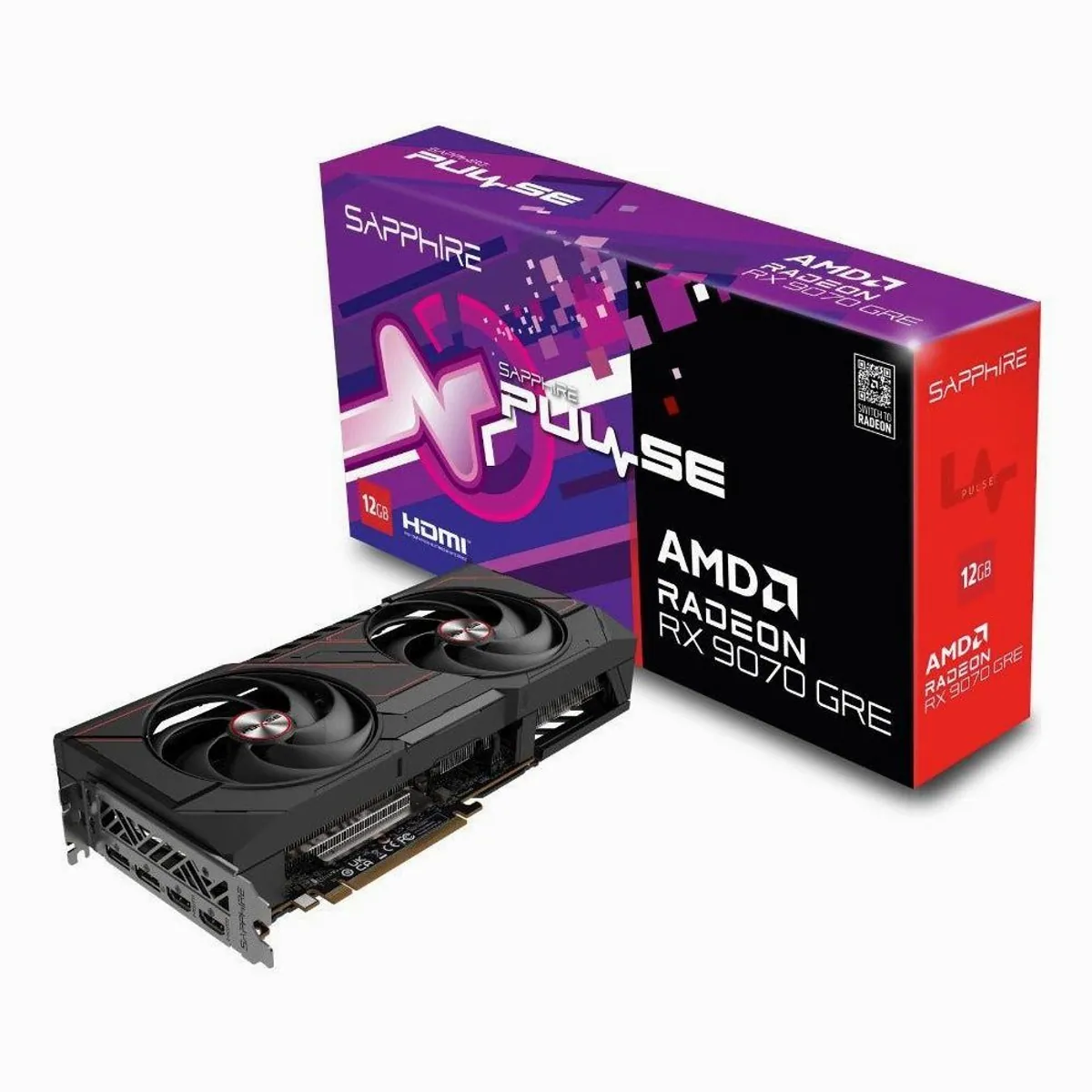 Sapphire Radeon RX9070 GRE Grafikkarte, 12.288 MB GDDR6, vielseitige Anschlüsse