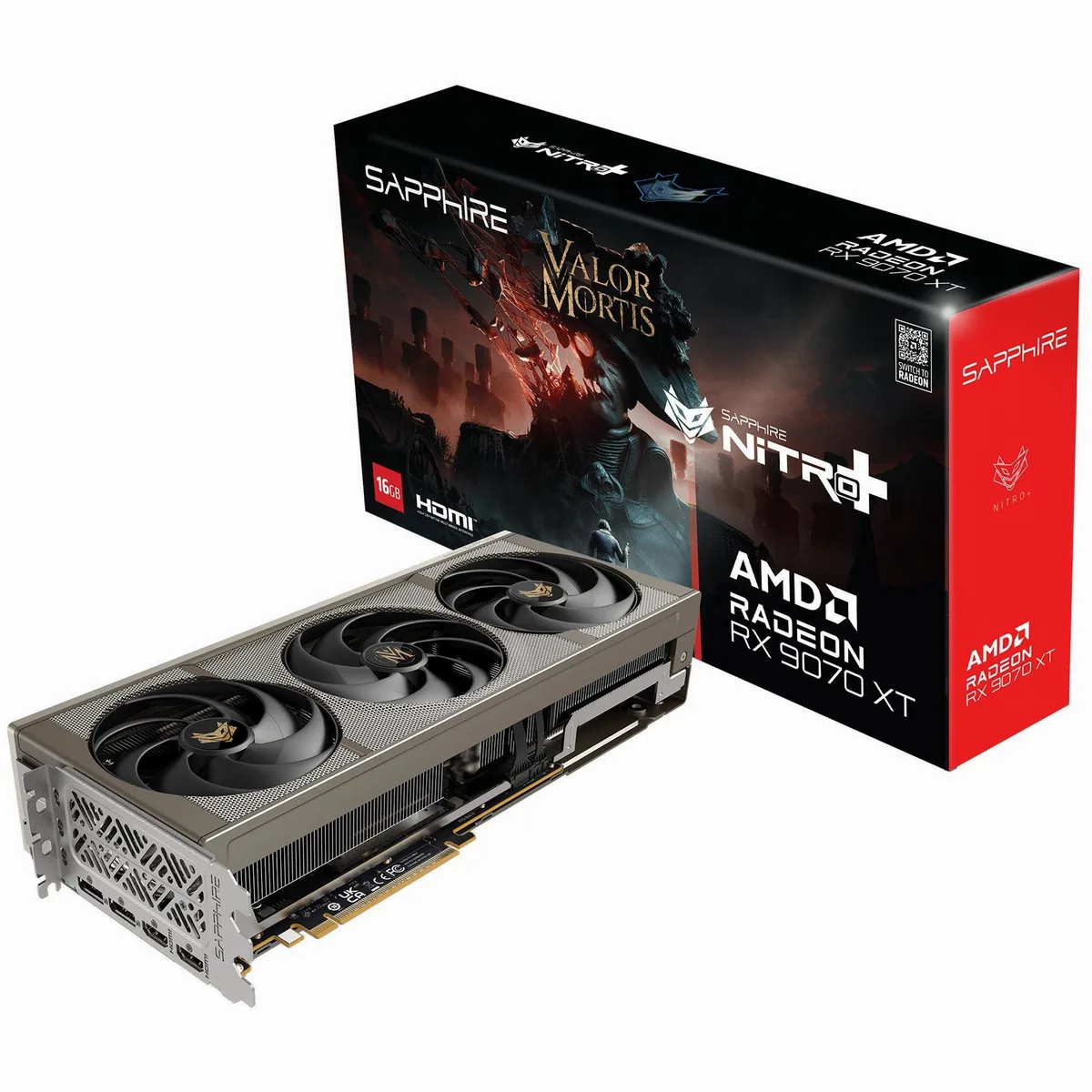 Sapphire Radeon RX 9070 XT Nitro+ Valor Mortis Grafikkarte, 16 GB GDDR6, PCIe 5.0, RDNA4-Architektur